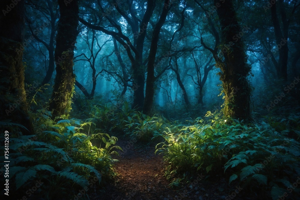 Fototapeta premium Enchanted Forest: A Surreal Haven