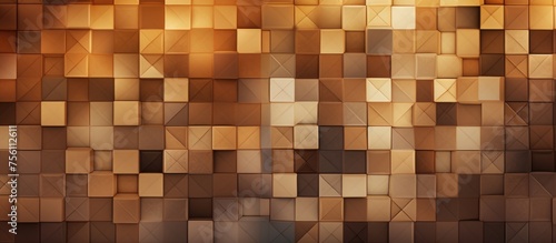 Brown geometric mosaic background 