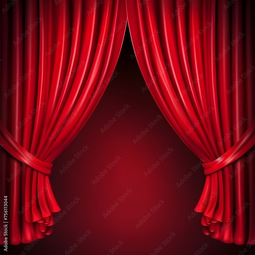 Fototapeta premium red velvet curtain