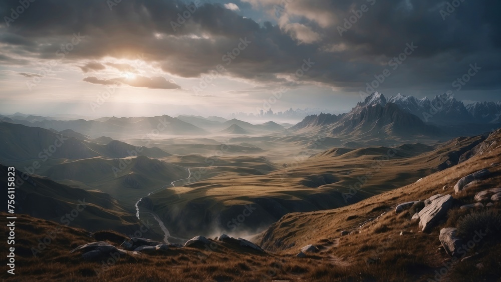 Obraz premium Breathtaking open world landscape that captivates with its stunning views and natural beauty