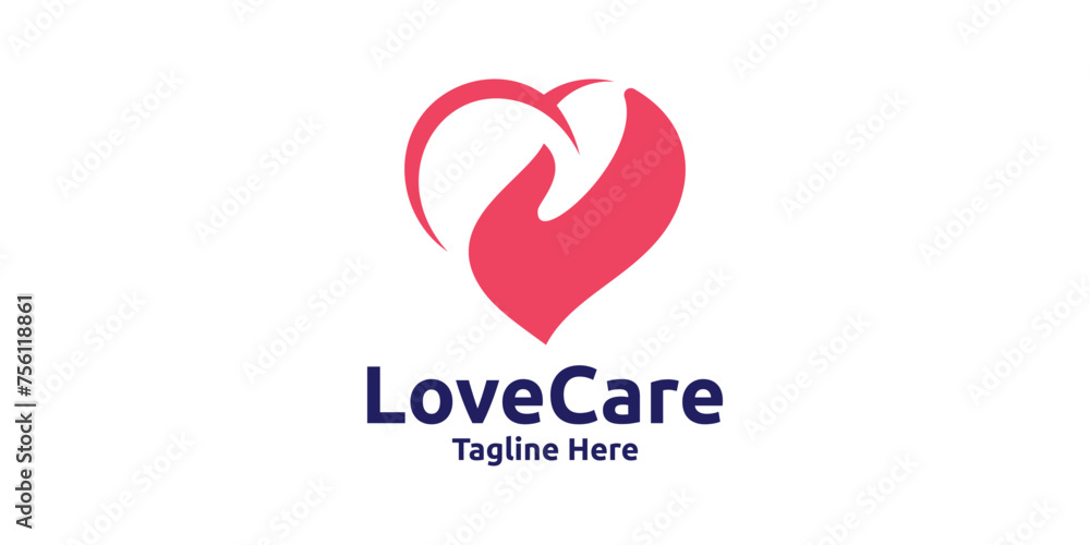 logo design love care, medical, volunteer, charity, logo design template, symbol, creative idea.