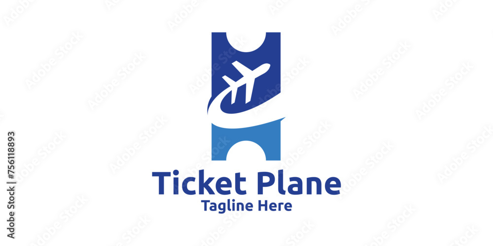 airplane ticket logo design, logo design template, symbol, creative idea.