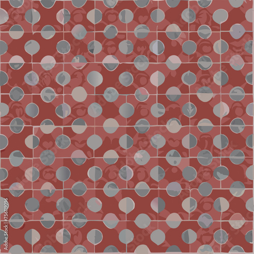 Circular terracotta tile pattern