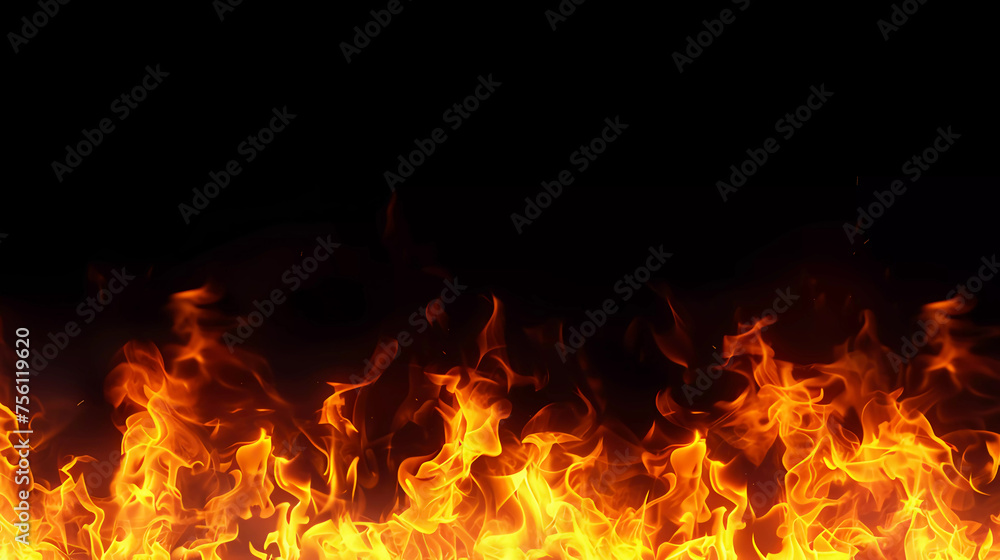 fire flames on black background fire flames on black background