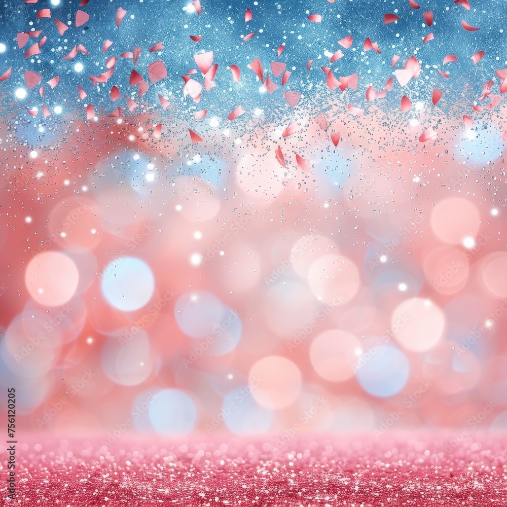 Abstract delicate bokeh background in dusty rose, turquoise, and silver gray colors