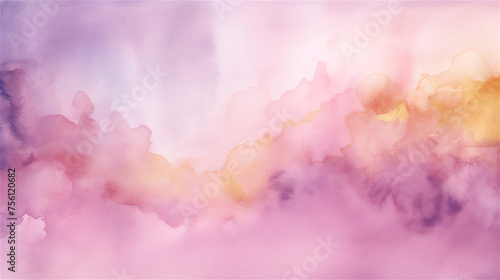 Lavender Blush Watercolor Cloudscape 