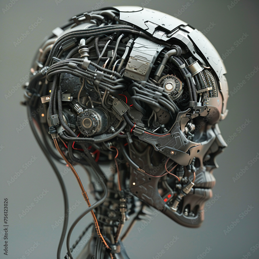 Fototapeta premium The intricate mechanics of a robotic brain