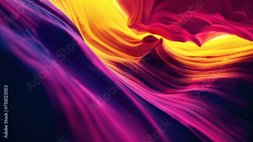 Vivid wave of colors flowing, abstract digital art.