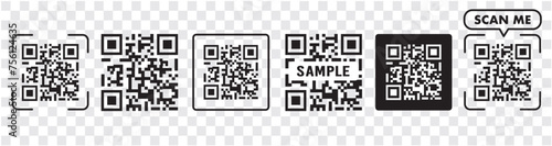 QR code Scan icon. QR code scan payment Digital scanning smartphone illustration vector. photo