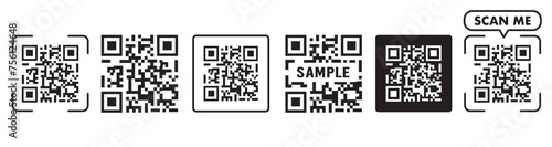 QR code Scan icon. QR code scan payment Digital scanning smartphone illustration vector.