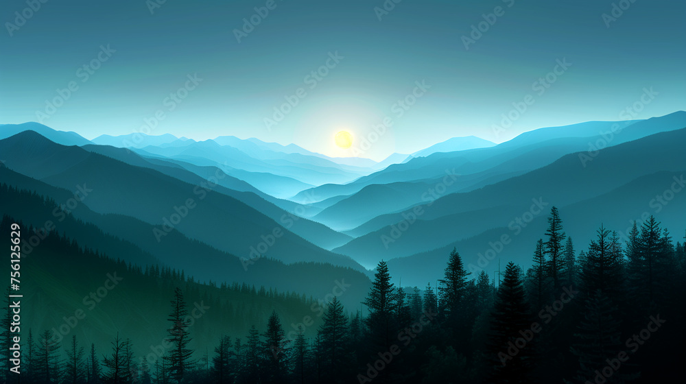 Minimalist Mountain Landscape Wallpaper