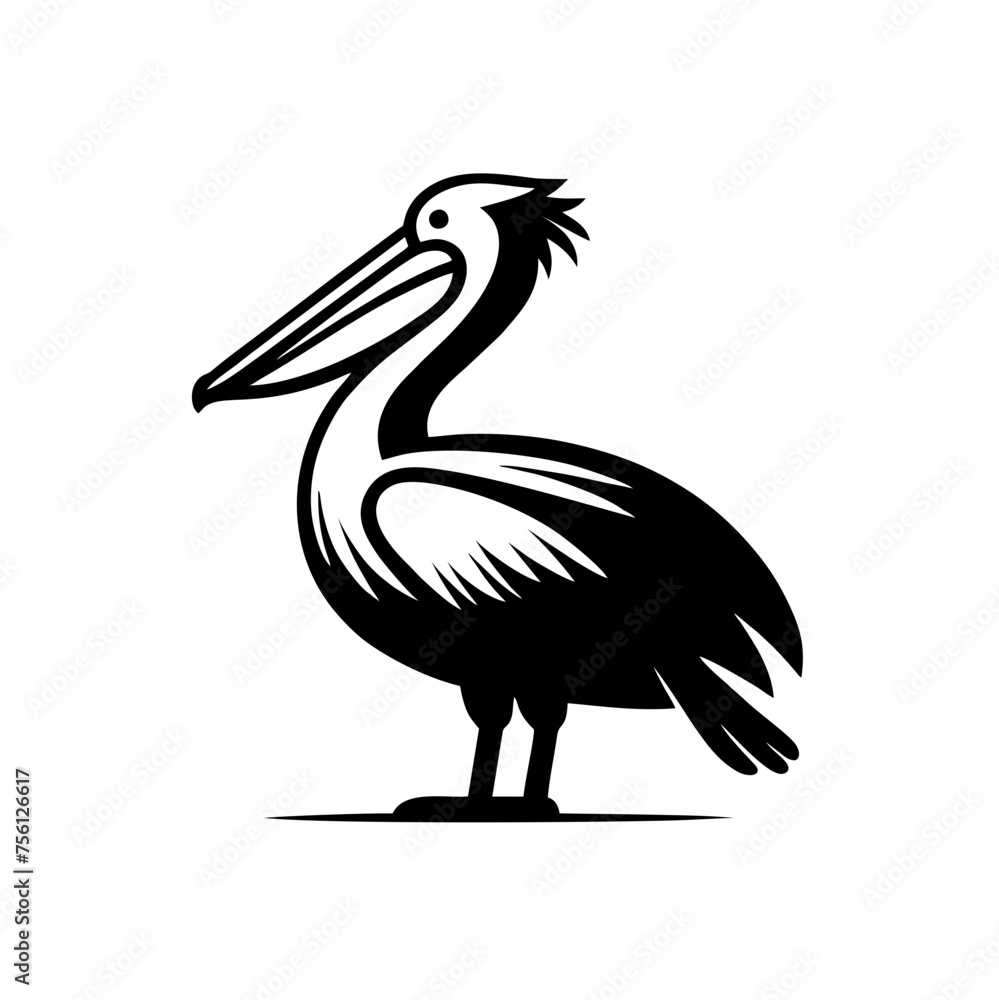 Pelican Bird Simple and Clean Logo Icon Pelican Bird Simple and Clean Logo Icon