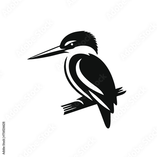 Kingfisher Bird Simple and Clean Logo Icon  photo