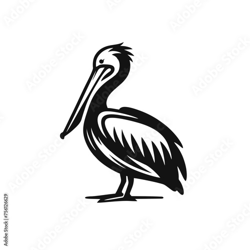Pelican Bird Simple and Clean Logo Icon 