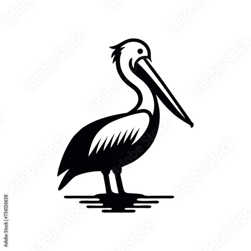 Pelican Bird Simple and Clean Logo Icon 