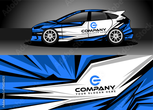 car wrap design sticker, decal with abstract strip for commercial company car wrap.