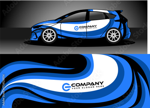 car wrap design sticker, decal with abstract strip for commercial company car wrap.