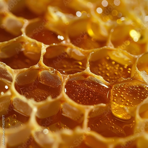 Close up view of a honeycomb 