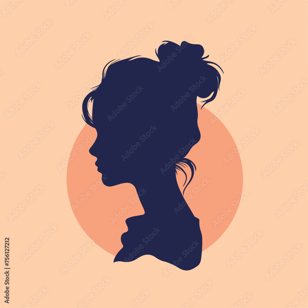 Silhouette of woman in cartoon, doodle style. Image for t-shirt, web, mobile apps and ui. Isolated 2d vector illustration in logo, icon, sketch style, Eps 10. AI Generative