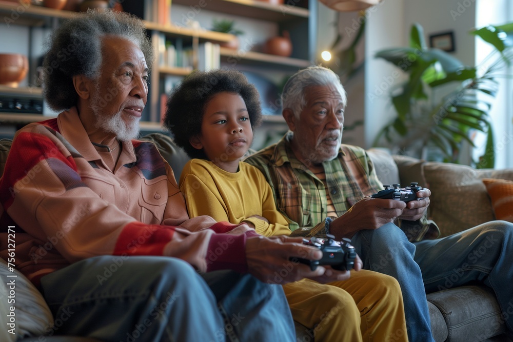 Family Enjoying Video Games Together