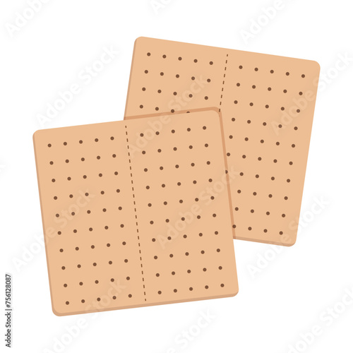Graham crackers, sweet biscuit for making s'mores. Flat vector illustration graphic, isolated on white background.