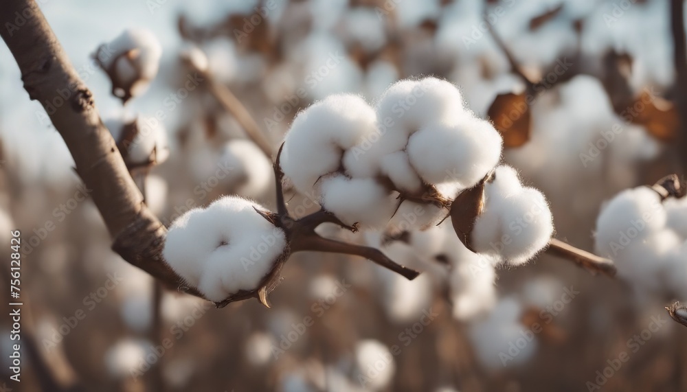 Taking cotton from the branch by a farmer Taking cotton from the branch by a farmer