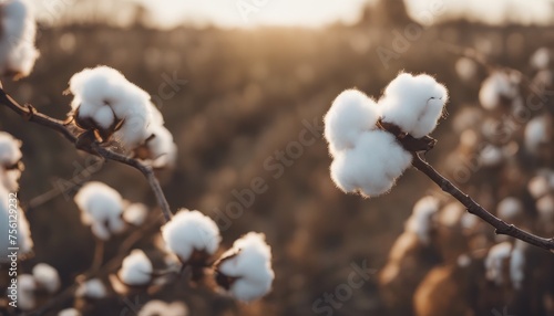 Taking cotton from the branch by a farmer