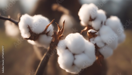 Taking cotton from the branch by a farmer © Arif