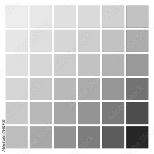 Shades of Gray Scale Color Palette. Vector illustration. EPS 10.