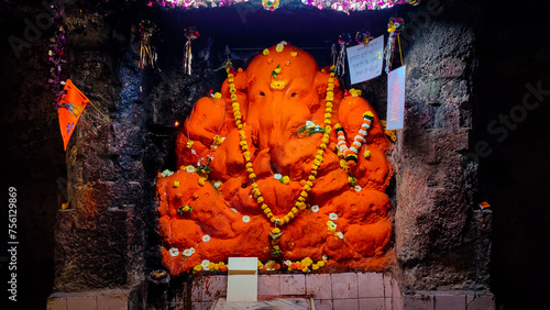 lord Ganesha statue at jogeshwari caves in mumbai in india  photo