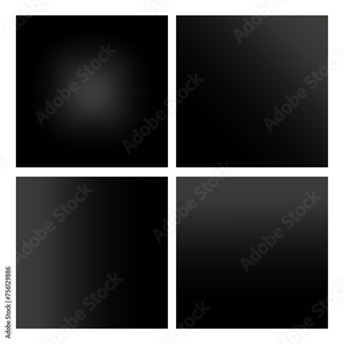 Set of Black Gradient Backgrounds. Vector illustration. EPS 10.