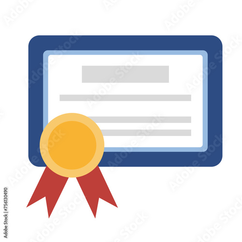 Certificate icon. Academic award. Professional seal. Vector illustration. EPS 10.