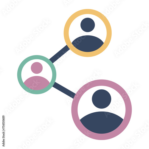 Image network interaction. Community, teamwork bond. Global, technology concept. Vector illustration. EPS 10.