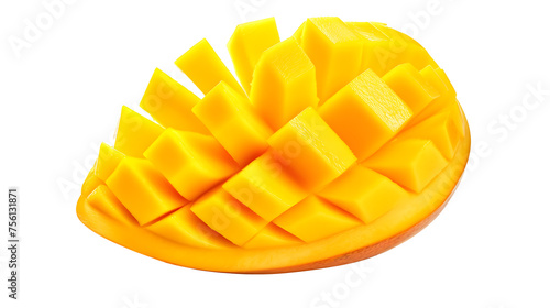 sliced mango isolated on white background, png