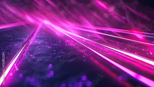 Black background with purple neon lines, futuristic style, with soft sunlight render - generative ai 