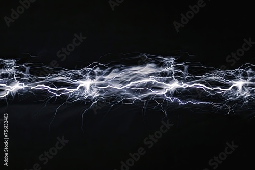 Electricity shooting across a dark background.