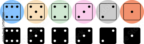 simple dice icon collection. editable vector. design for app, web, poster.