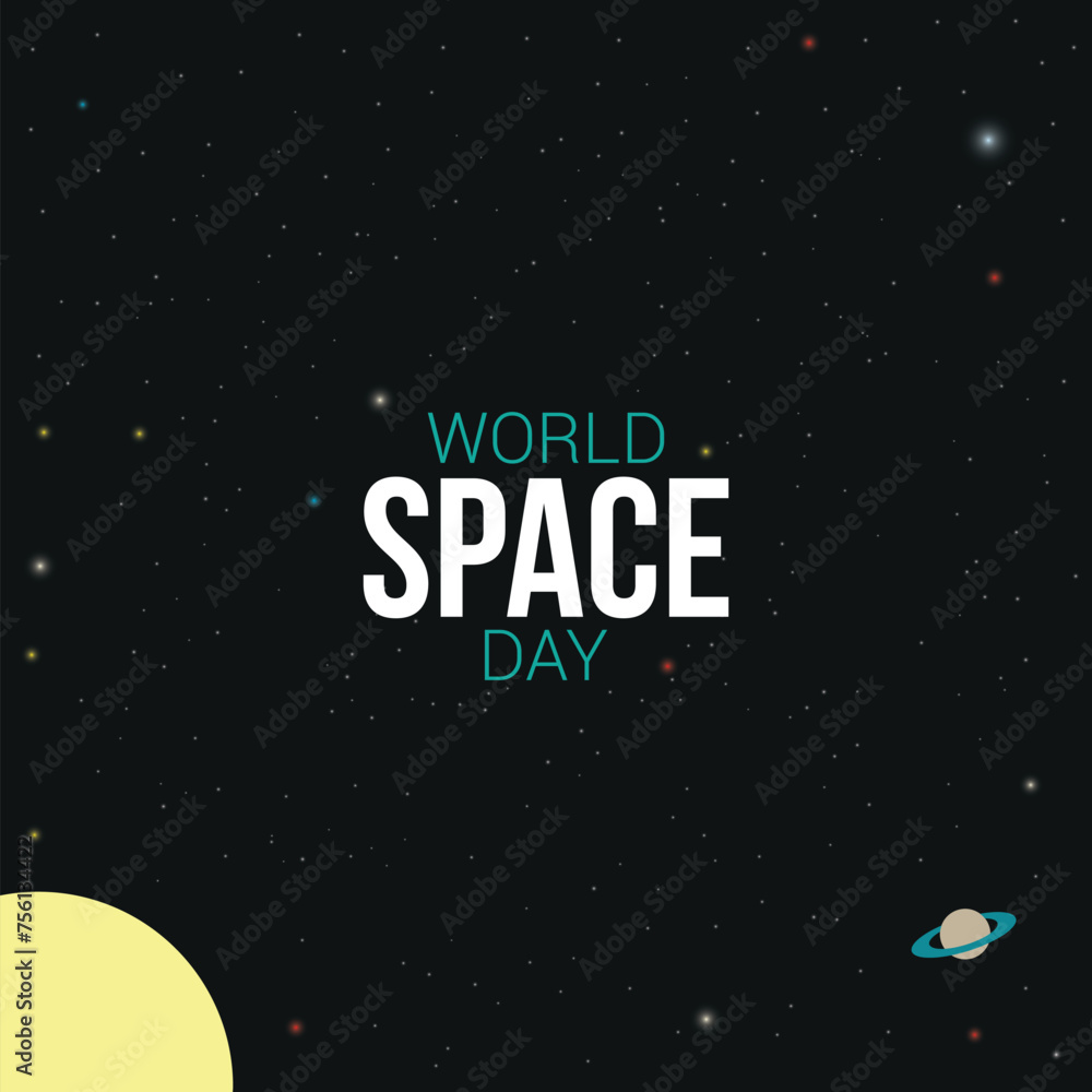 Naklejka premium world space day vector illustration. world space day themes design concept with flat style vector illustration. Suitable for greeting card, poster and banner.