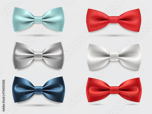 Set of realistic bow-ties. Vector illustration for your design.