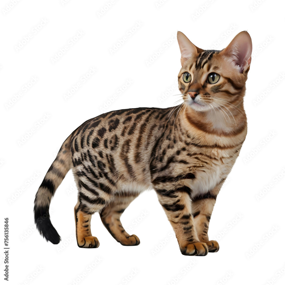 Bengal cat isolated on PNG transparent background Bengal cat isolated on PNG transparent background