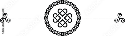 Grunge Celtic Header with Ring, Celtic Heart Knot, Triskeles