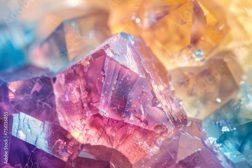 Close-up of the surface of a mineral crystal.