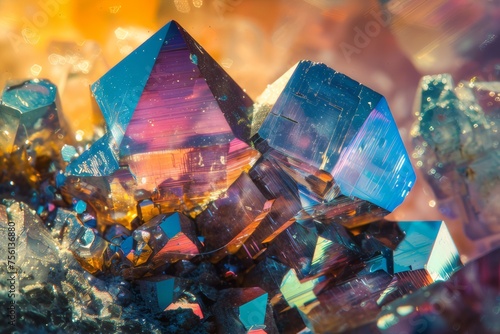 Close-up of the surface of a mineral crystal. © wpw