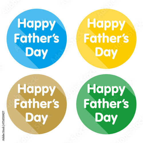 父の日のカラフルなロングシャドウのアイコンセット