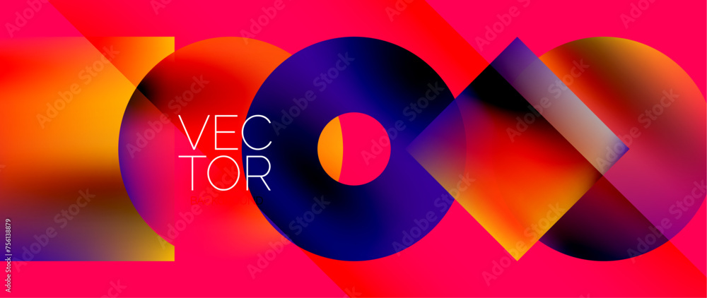 Squares and circles design. Fluid color gradients with metallic effects. Serene synergy of shapes, merging squares and circles into harmonious, captivating design Squares and circles design. Fluid color gradients with metallic effects. Serene synergy of shapes, merging squares and circles into harmonious, captivating design