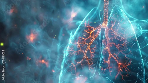 a pair of lungs in conceptual representation of 3D illustrations