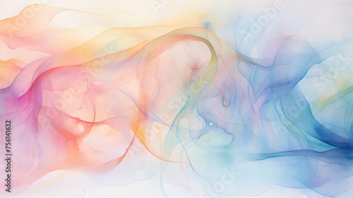 Abstract Colorful Background: Oil Painting Wash, Bright, Wet Illustration, Digital Art Wallpaper © DreamStock