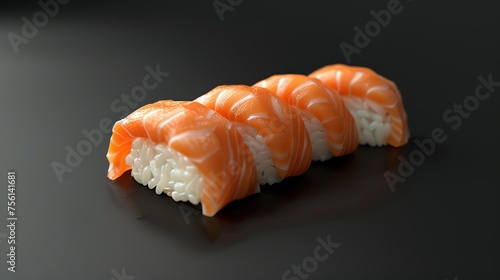 Sushi with salmon Sushi on a black background