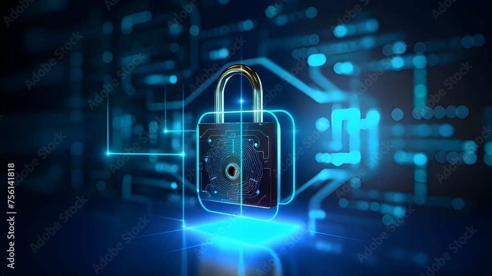 Photo Digital padlock for computing system on dark blue background security technolog
Photo Digital padlock for computing system on dark blue background security technolog