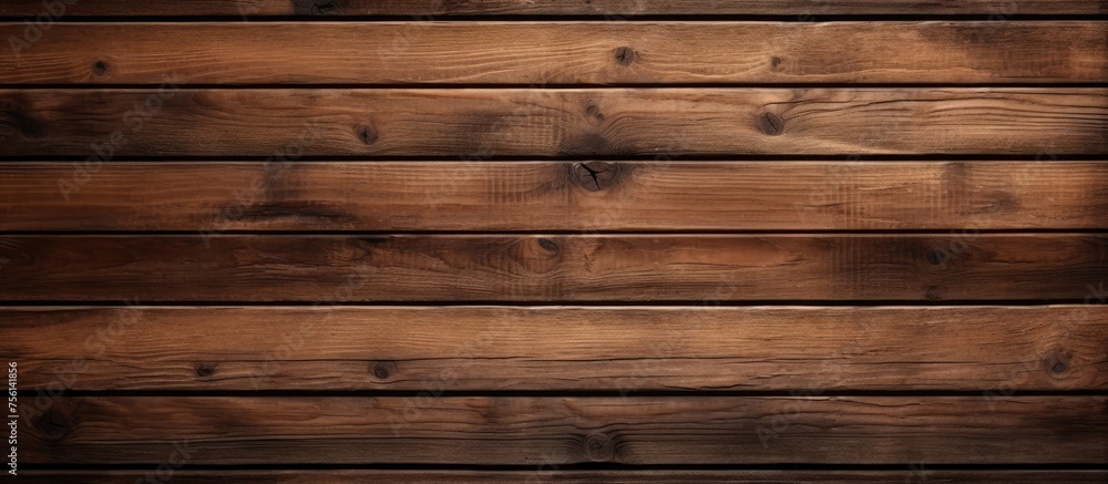 A closeup of a brown hardwood plank wall with a shadow, showcasing the natural wood grain pattern and tints and shades from the wood stain. Perfect for flooring A closeup of a brown hardwood plank wall with a shadow, showcasing the natural wood grain pattern and tints and shades from the wood stain. Perfect for flooring
